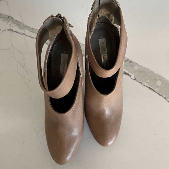 BCBGMaxAzria Runway Leather Cut-out Wedge Booties - Picture 7 of 8